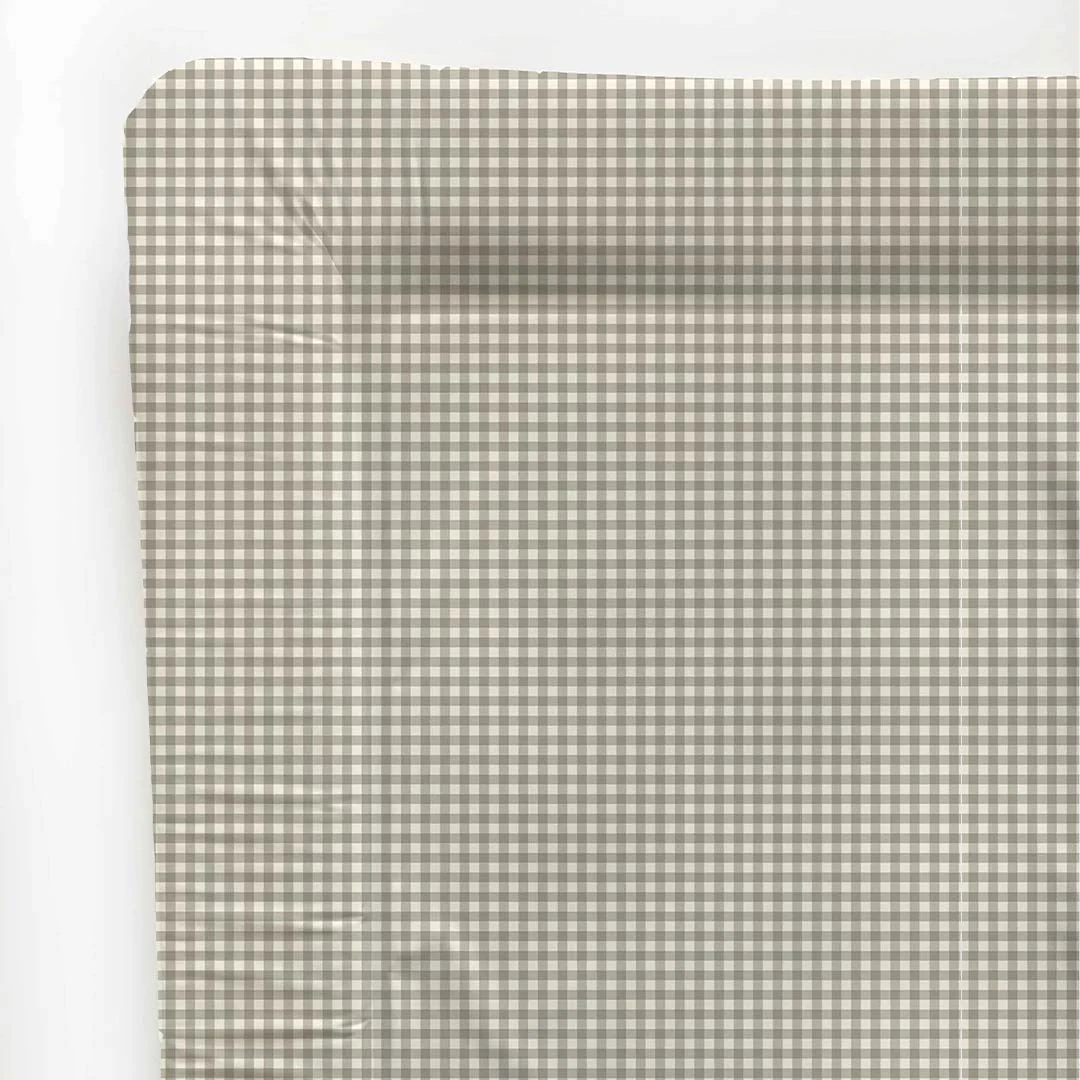 Mama Shack Changing Mat - Greige Gingham - Image 2