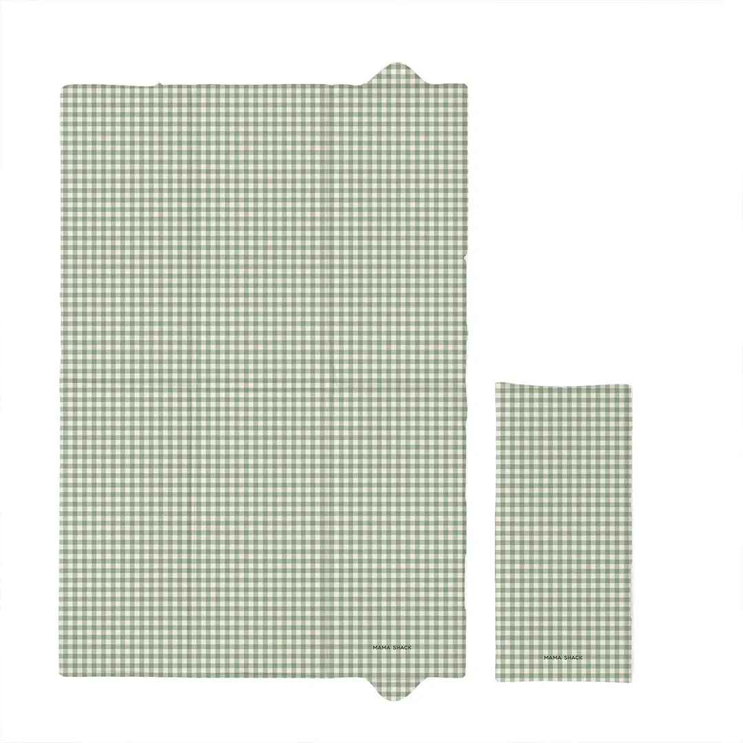 Mama Shack Foldable Travel Changing Mat - Sage Green Gingham