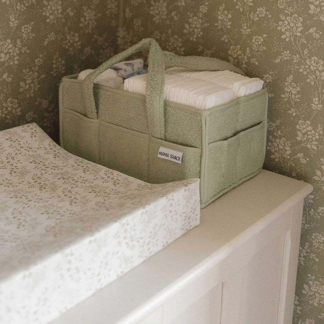 Mama Shack Teddy Fleece Nappy Caddy - Sage - Image 6
