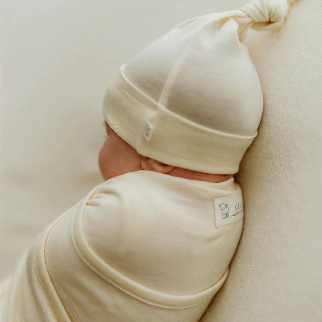Merino Kids Cocooi Baby Wrap - Natural - Image 5