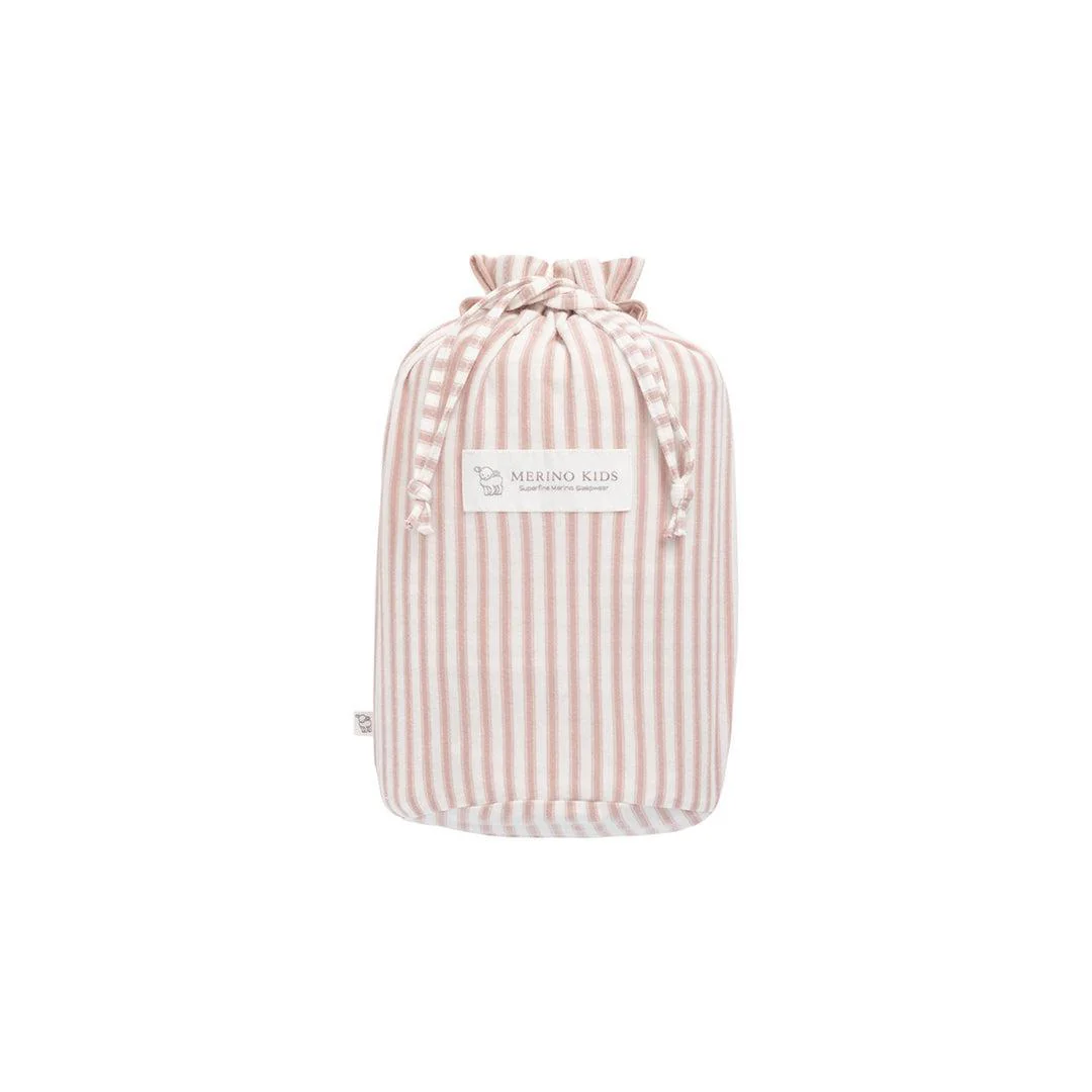 Merino Kids Go Go Sleeping Bag - Duvet Weight - Variegated Stripe Mauve - Image 10