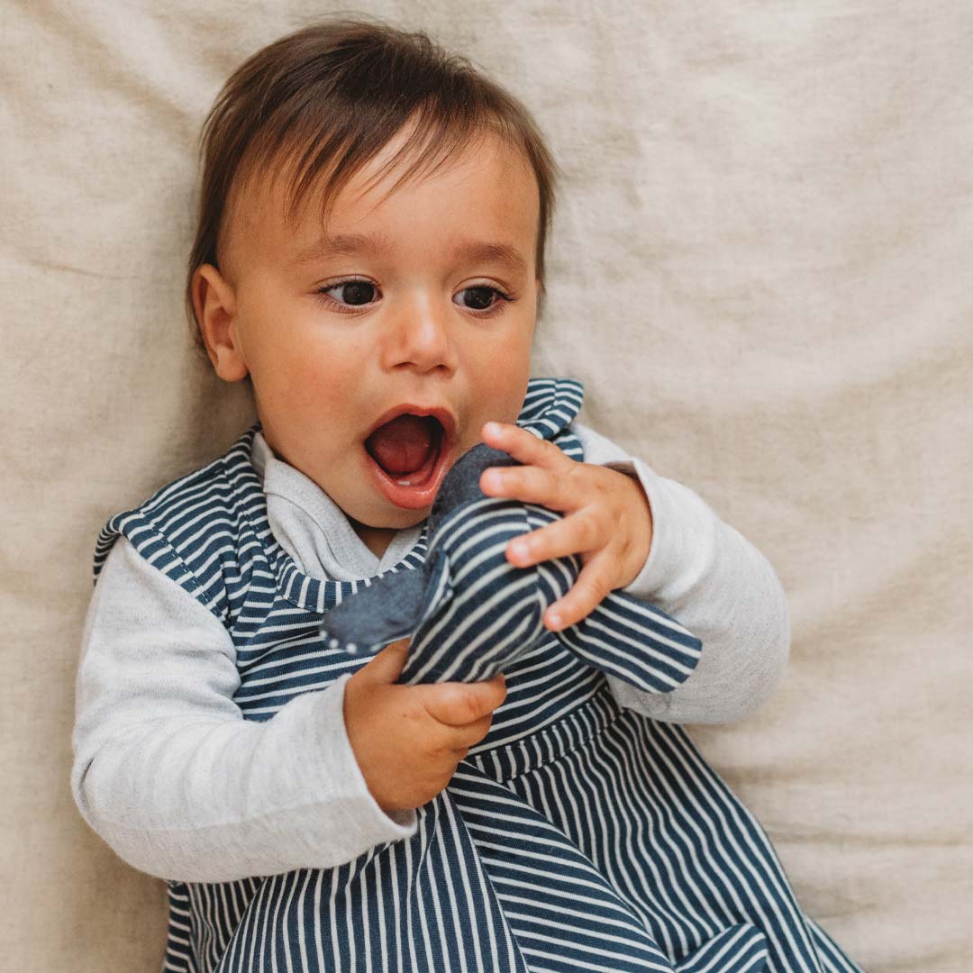 Merino Kids Go Go Sleeping Bag - All Seasons - Navy Stripe - Image 2