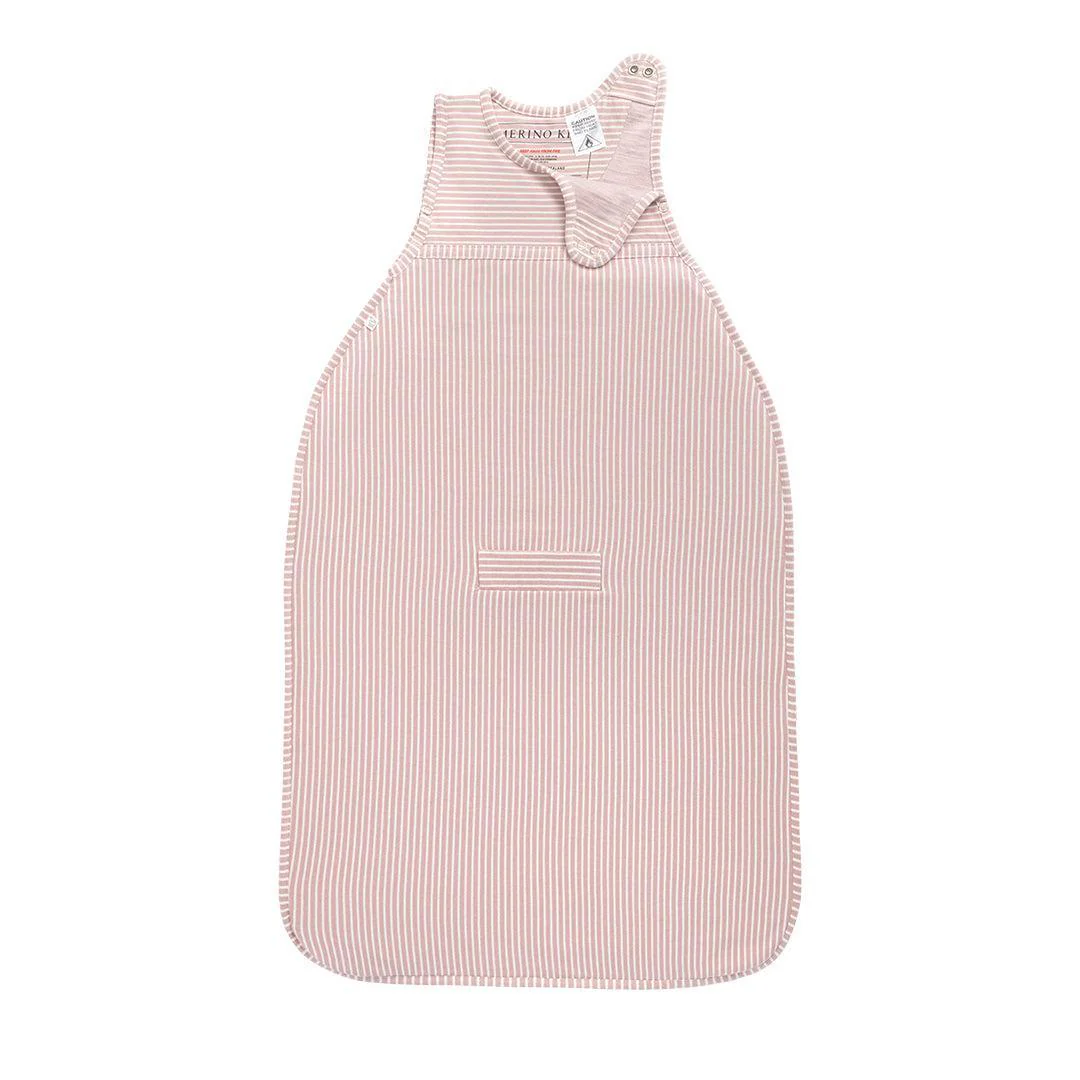 Merino Kids Go Go Sleeping Bag - All Seasons - Misty Rose Stripe - Image 11
