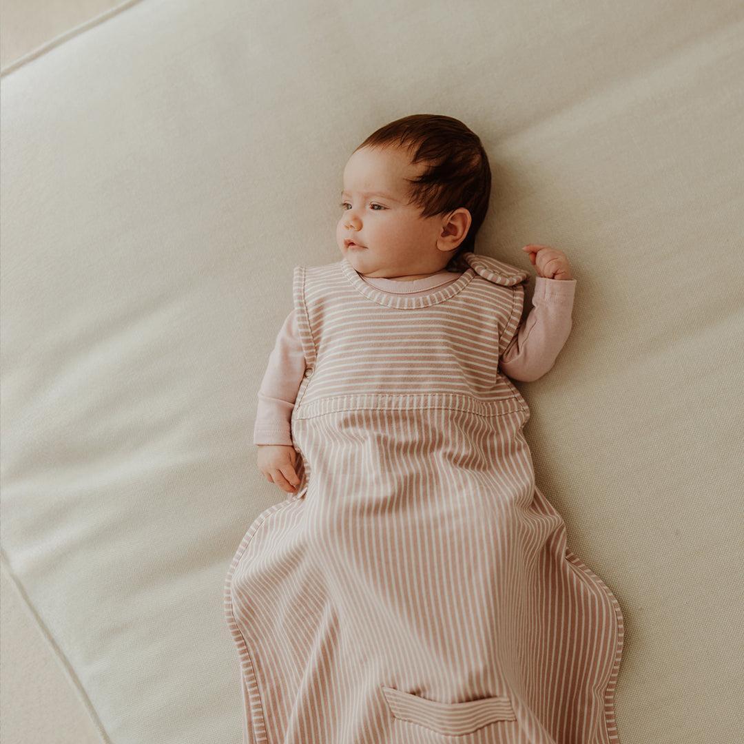 Merino Kids Go Go Sleeping Bag - All Seasons - Misty Rose Stripe - Image 4