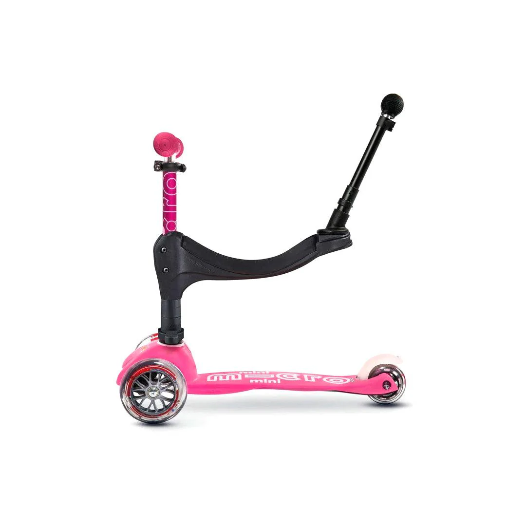 Micro Scooters 3 In 1 Deluxe Plus Scooter + Push Handle - Pink - Image 3