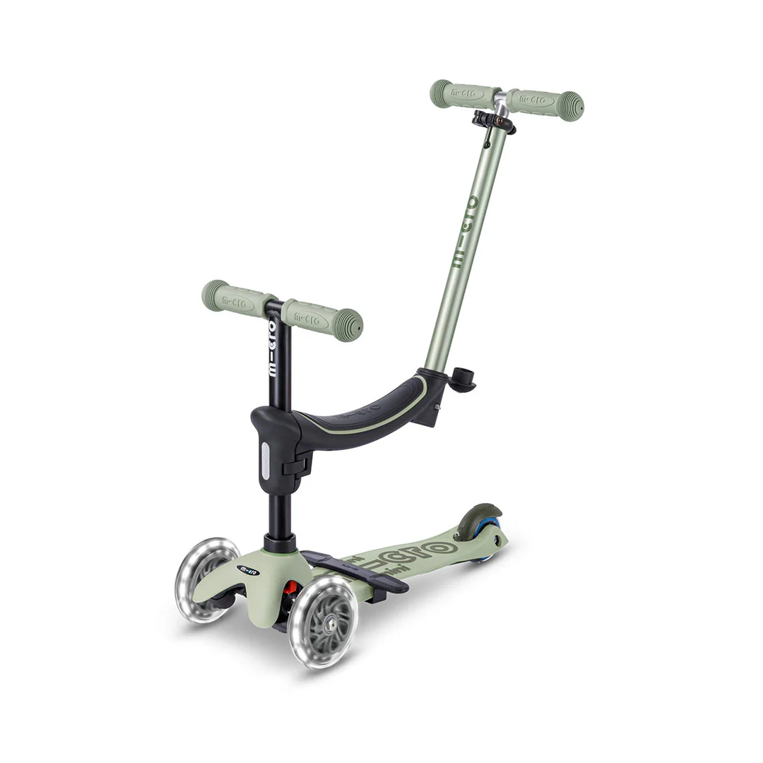 Micro Scooters Mini 2 Grow Deluxe LED Clip Seat V2 Scooter - Sage Green