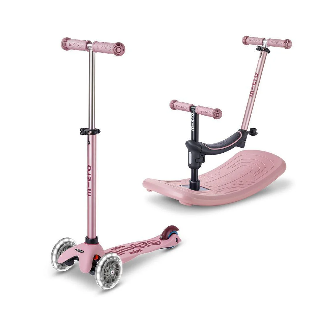 Micro Scooters Mini Deluxe LED Rock And Go Scooter - Rose Pink
