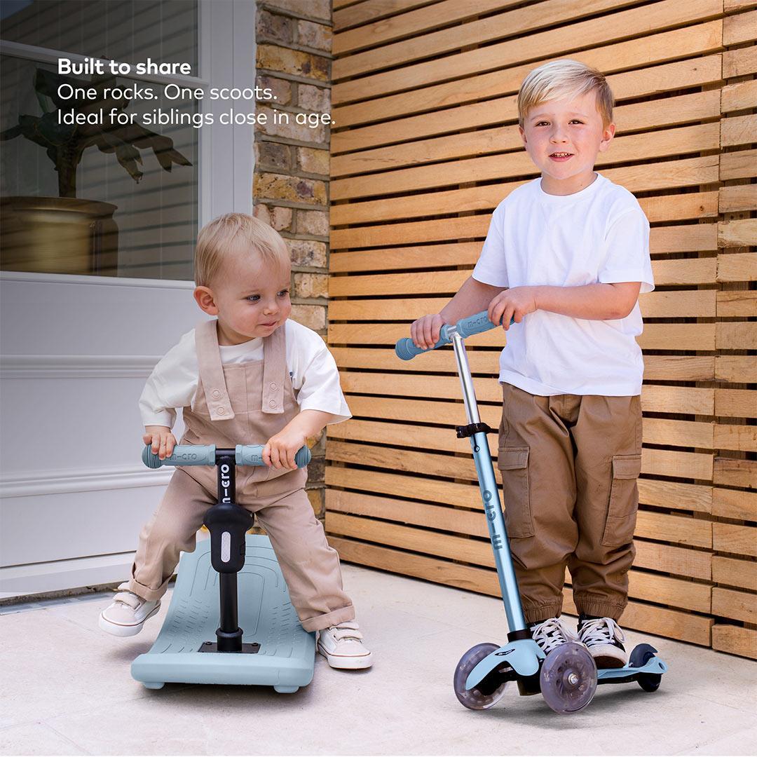 Micro Scooters Mini Deluxe LED Rock And Go Scooter - Soft Blue - Image 6