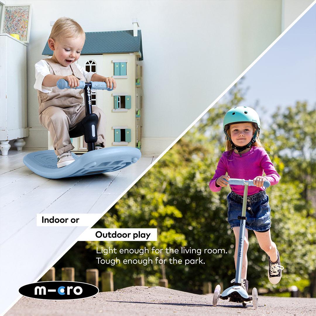 Micro Scooters Mini Deluxe LED Rock And Go Scooter - Soft Blue - Image 7
