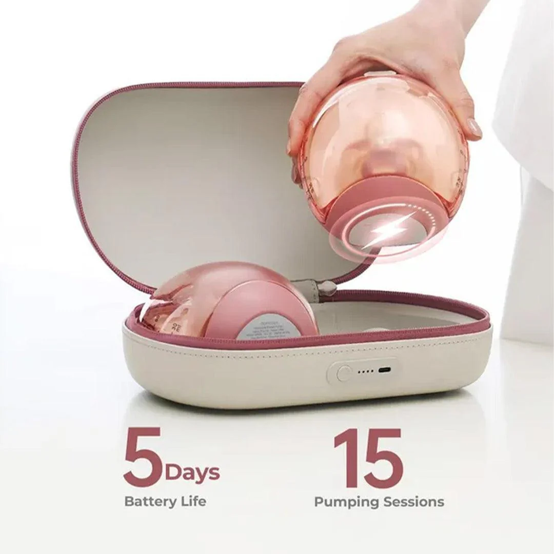 Momcozy Air 1 Ultra-slim Double Breast Pump - Pink / White - Image 3