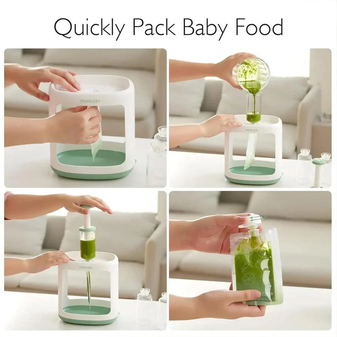 Momcozy Squeeze Station Baby Food Maker - White / Green - Image 3