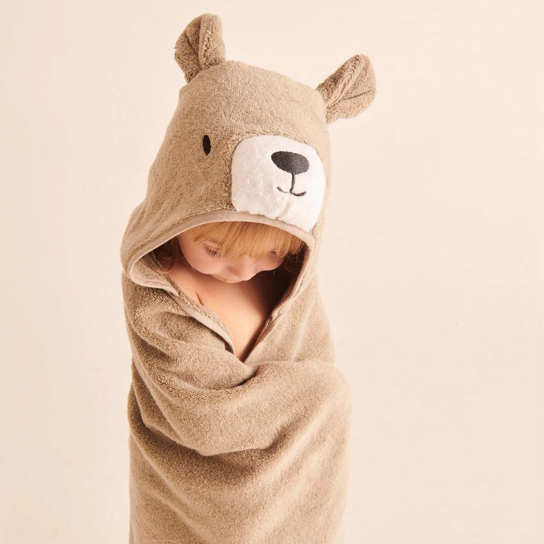 MORI Animal Hooded Toddler Towel - Bear - Image 2