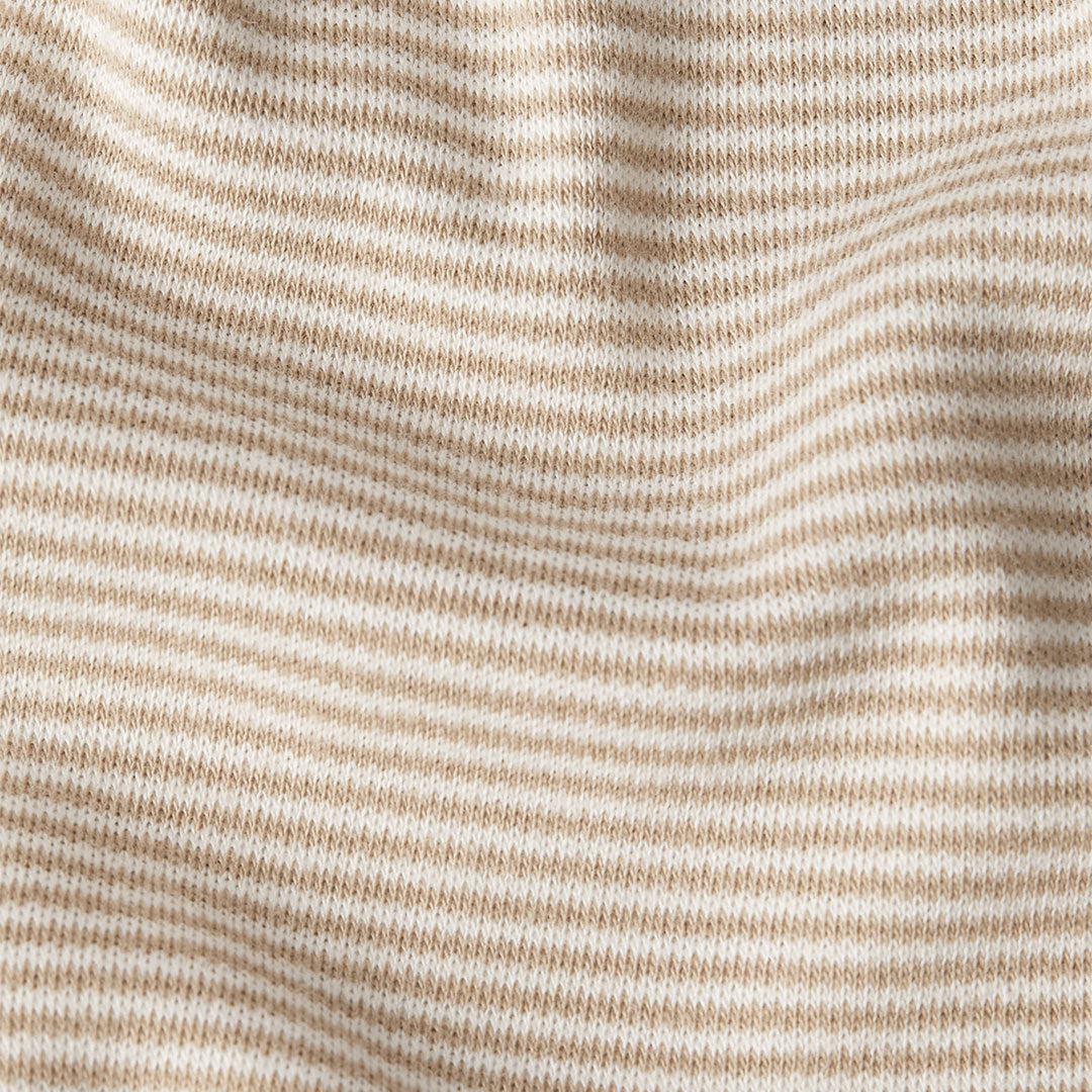 MORI Clever Zip Sleepsuit - Oatmeal Stripe - Image 5