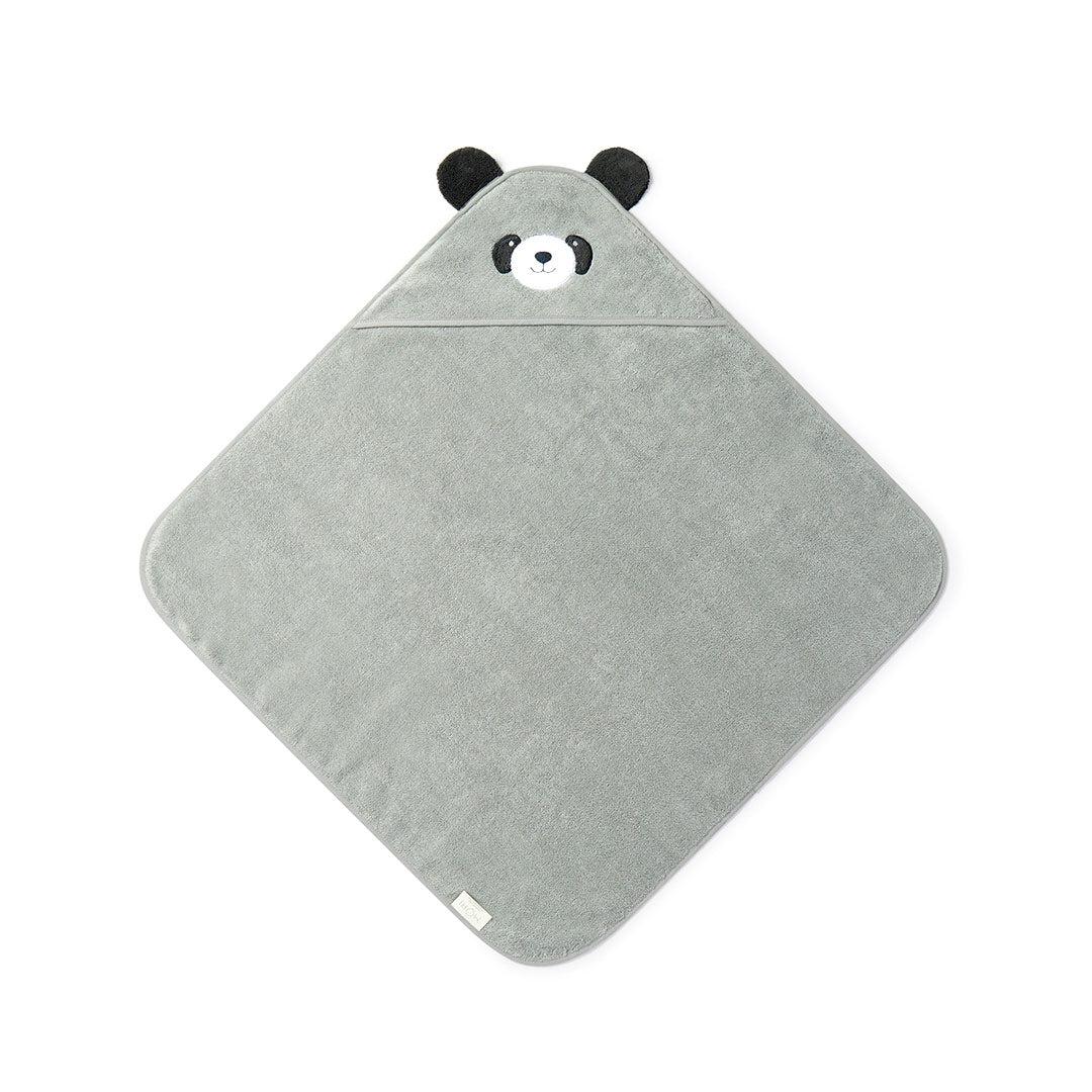 MORI Hooded Baby Towel - Panda - Grey - Image 2