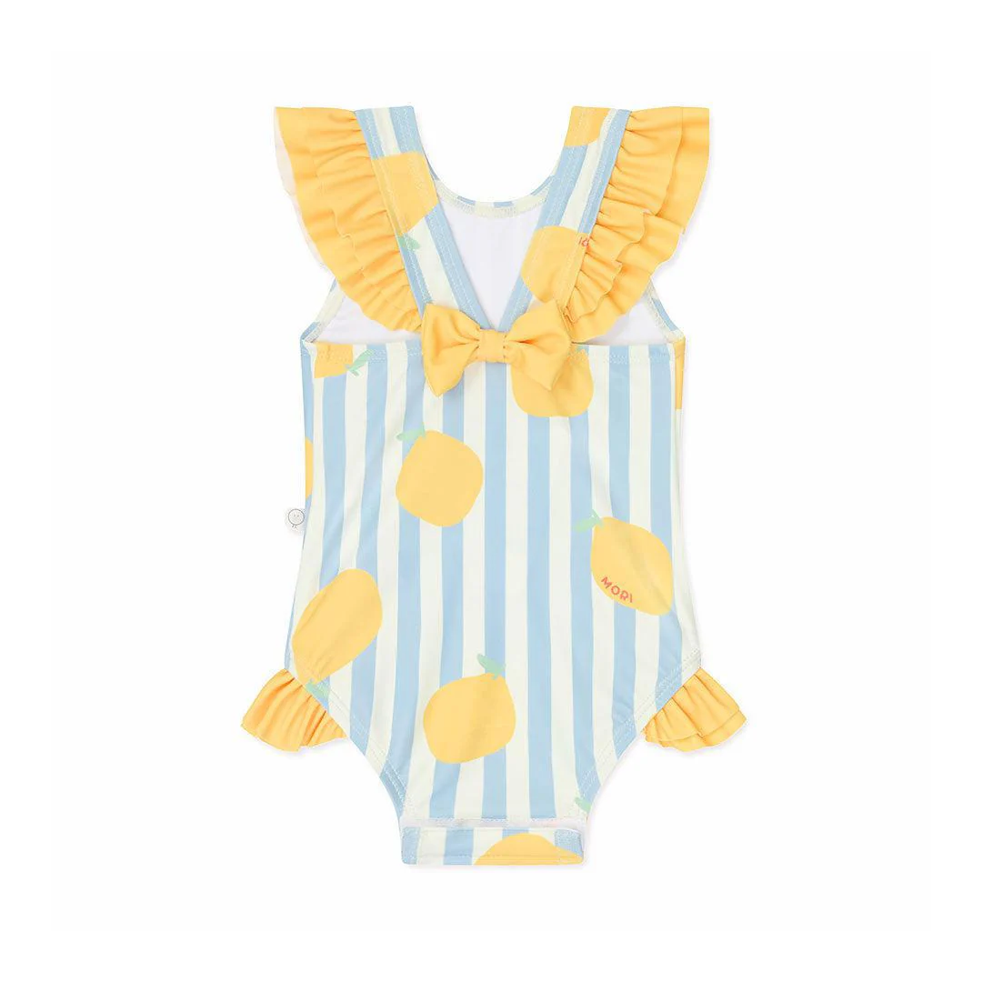 MORI Stripe Swimsuit - Lemon & Blue Stripe - Image 2