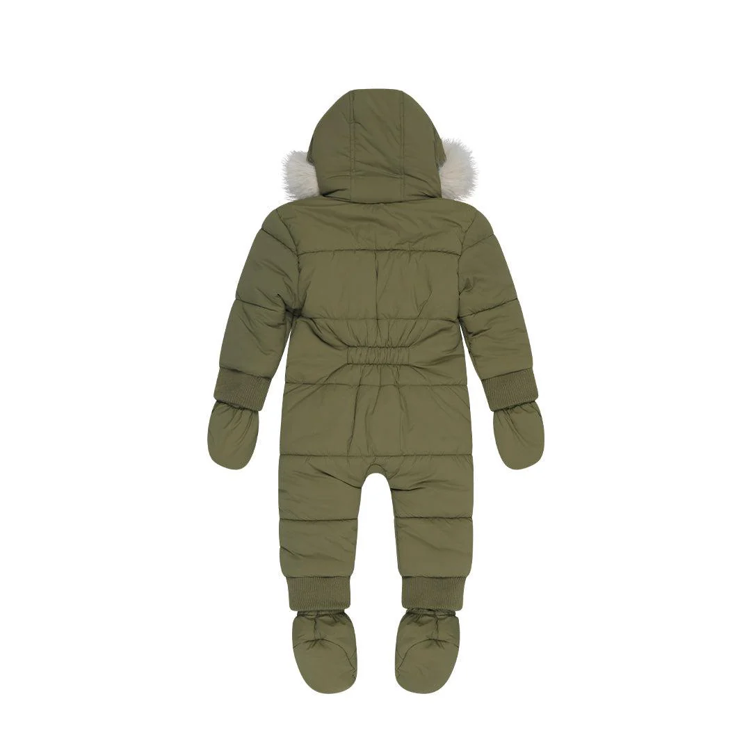 MORI Recycled Waterproof Faux Fur Lined Snowsuit - Olive - Image 5