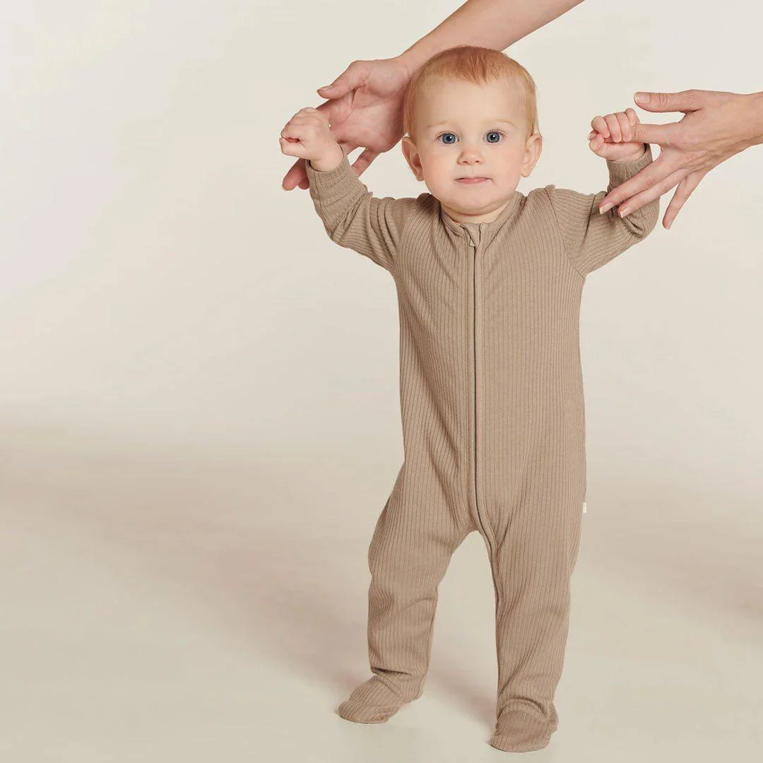 MORI Ribbed Zip-Up Sleepsuit - Sky - Image 2