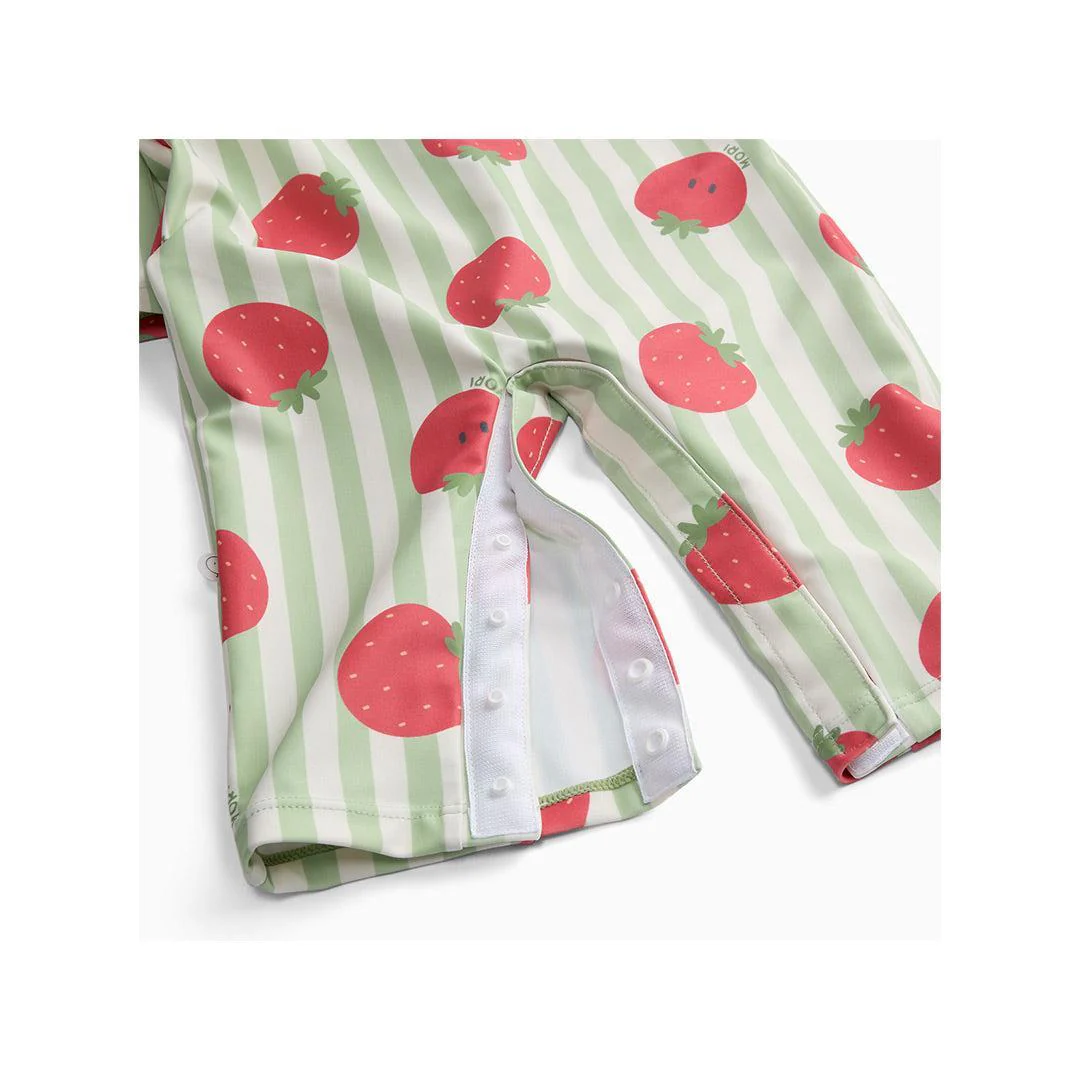 MORI Stripe Sun Safe Suit - Strawberry & Green Stripe - Image 3