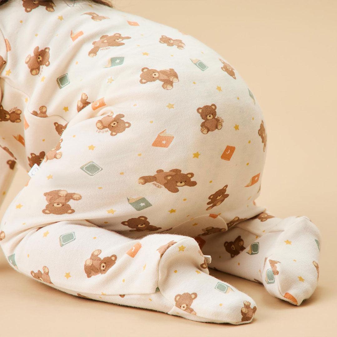 MORI Teddy Bear Two Way Zip-Up Sleepsuit - Teddy Bear Print - Image 3