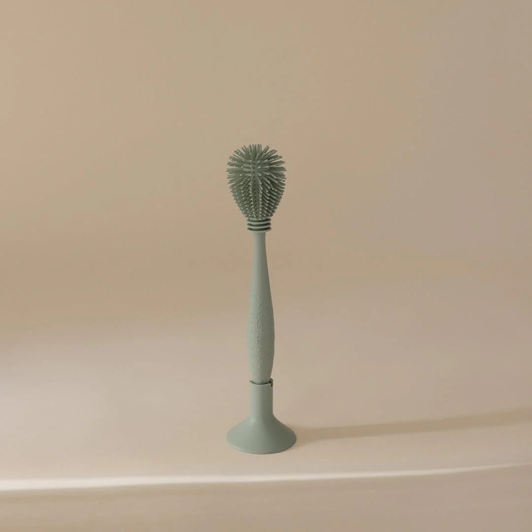 Mushie Baby Bottle Brush  - Cambridge Blue - Image 4