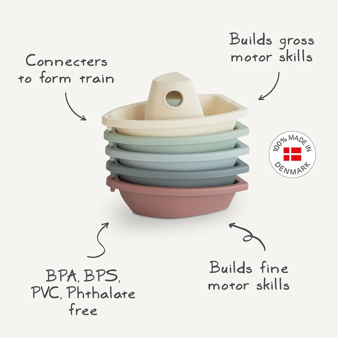 Mushie Bath Play Set - Boats Petal - Image 6