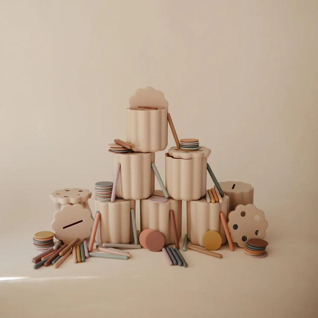 Mushie Coin & Tube Sorting Set - Cream Multi - Image 9