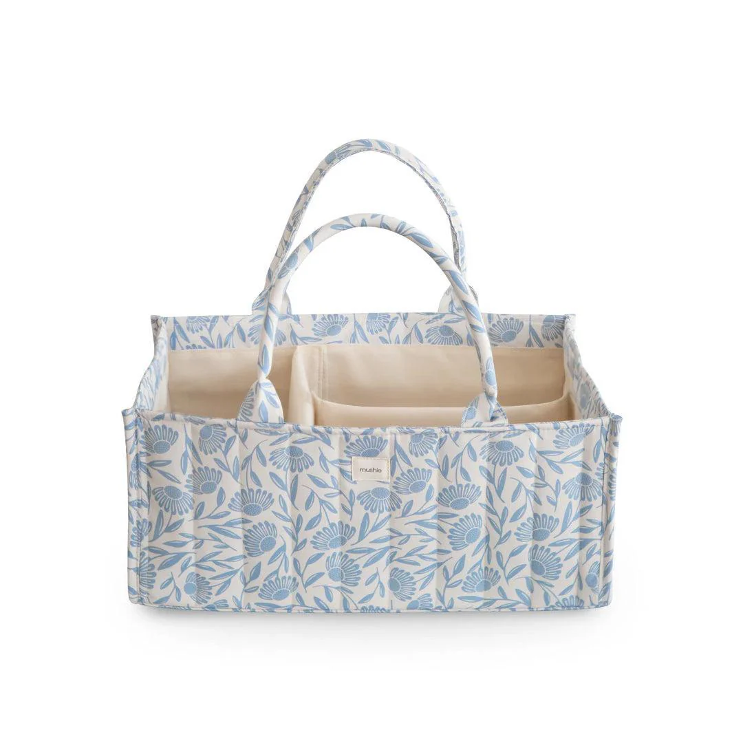 Mushie Nappy Caddy - Blue Flowers
