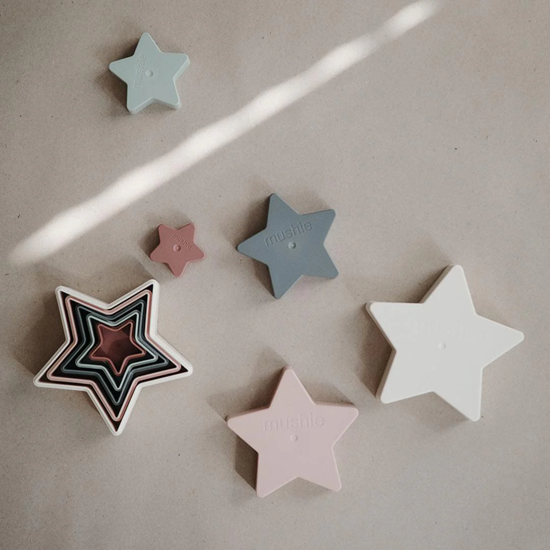 Mushie Nesting Stars Toy - Multi - Image 4