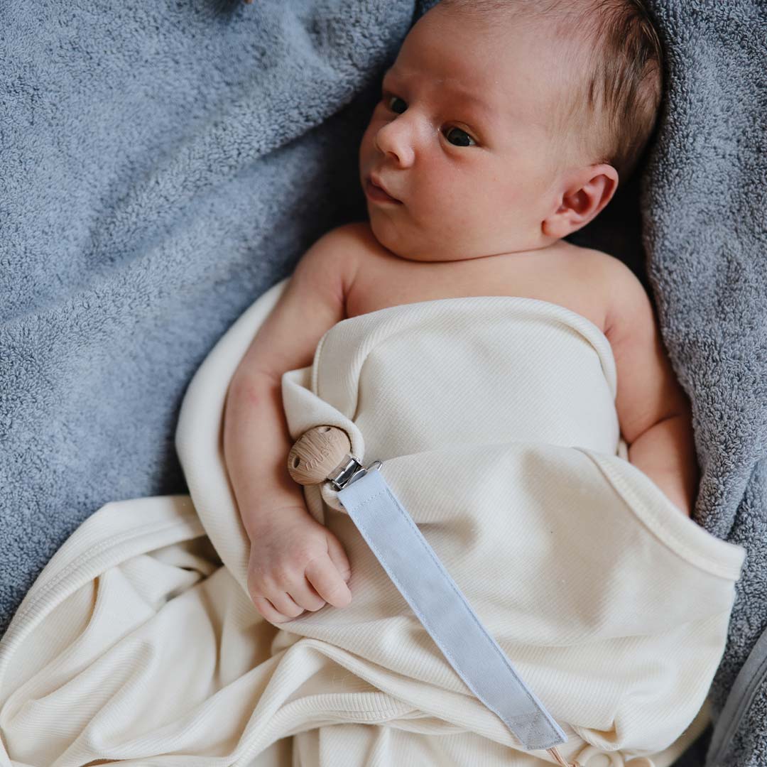 Mushie Ribbed Baby Blanket  - Ivory - Image 2