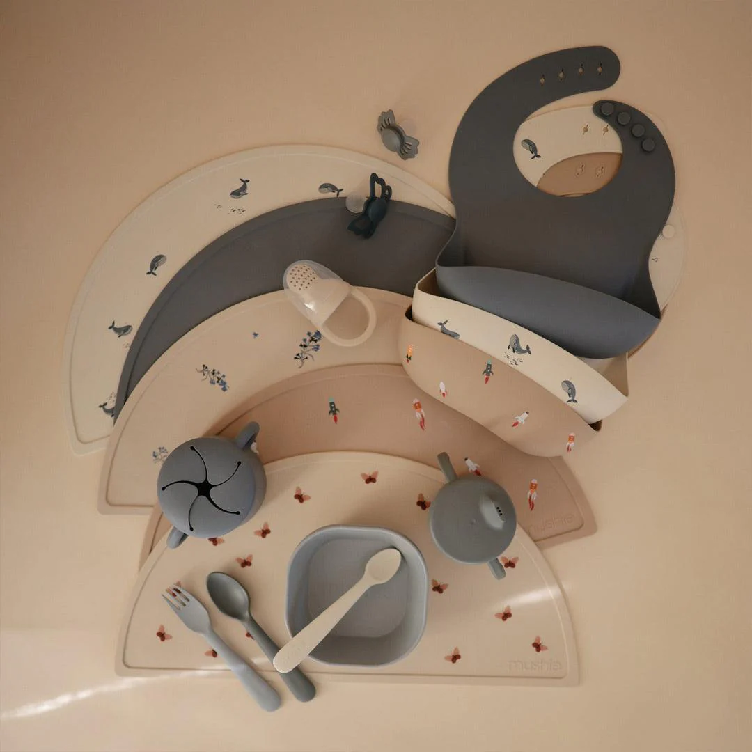 Mushie Silicone Bib - Whales - Image 4