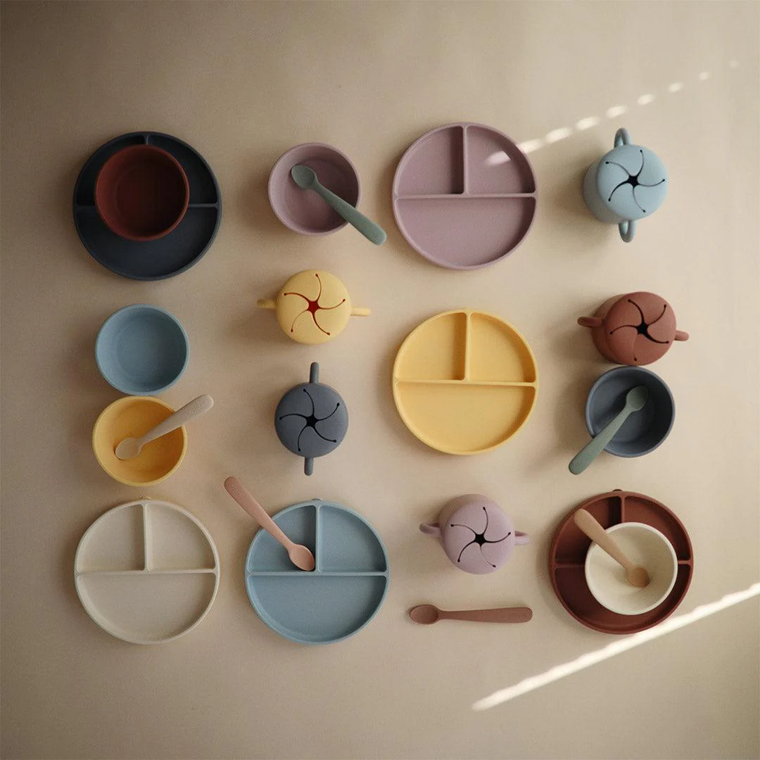 Mushie Silicone Suction Plate - Cambridge Blue - Image 3
