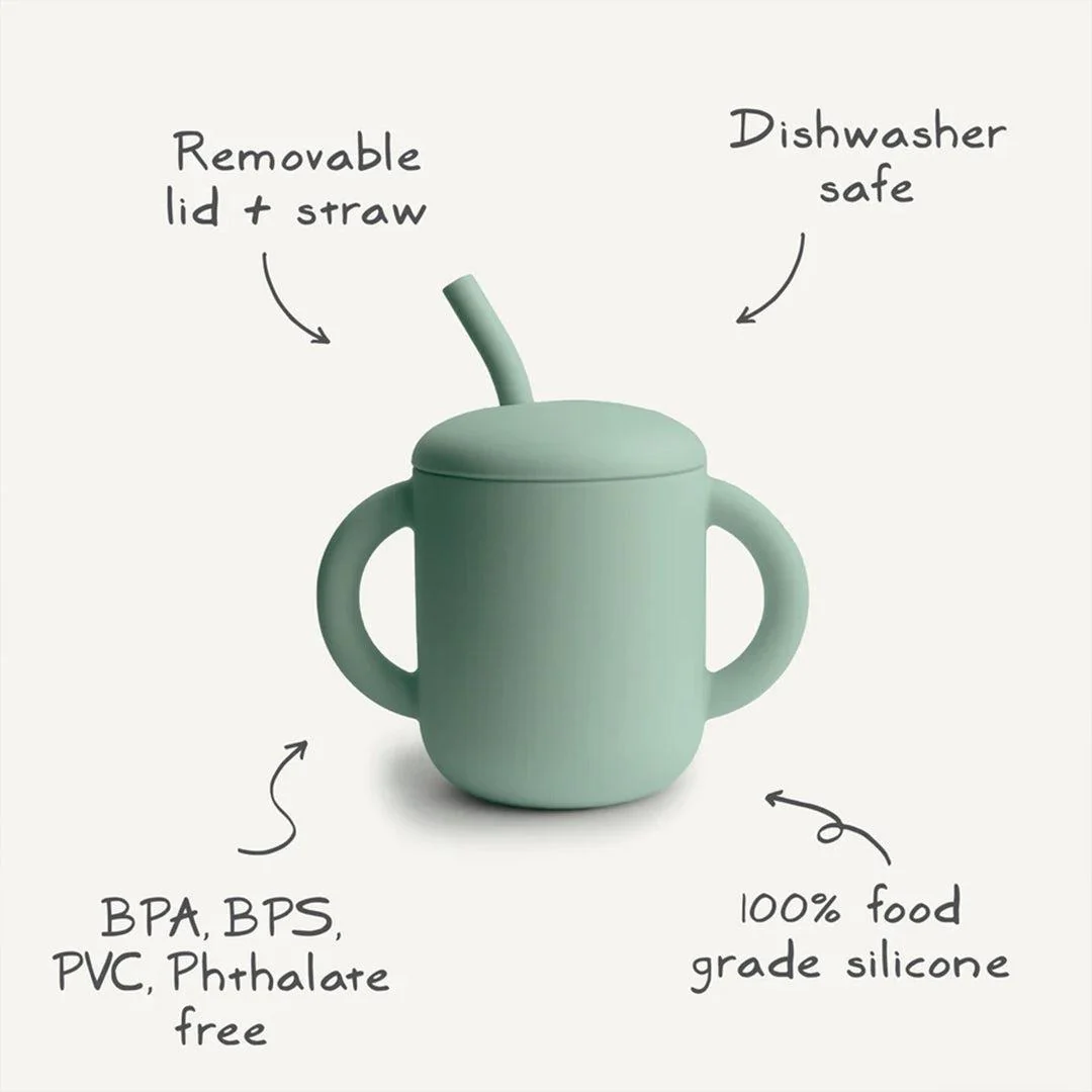 Mushie Silicone Training Cup + Straw - Bees - Image 3