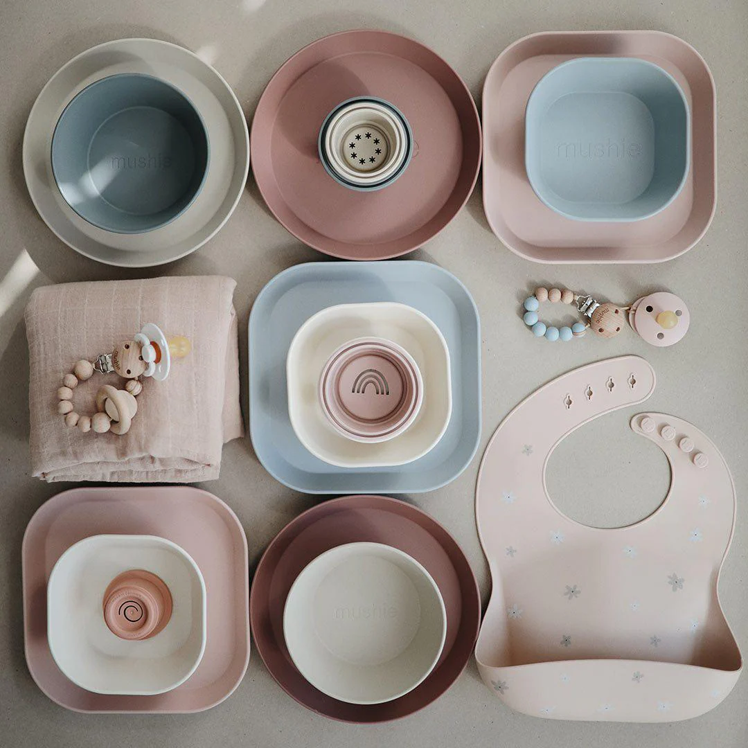 Mushie Square Dinnerware Bowls - Blush - 2 Pack - Image 3