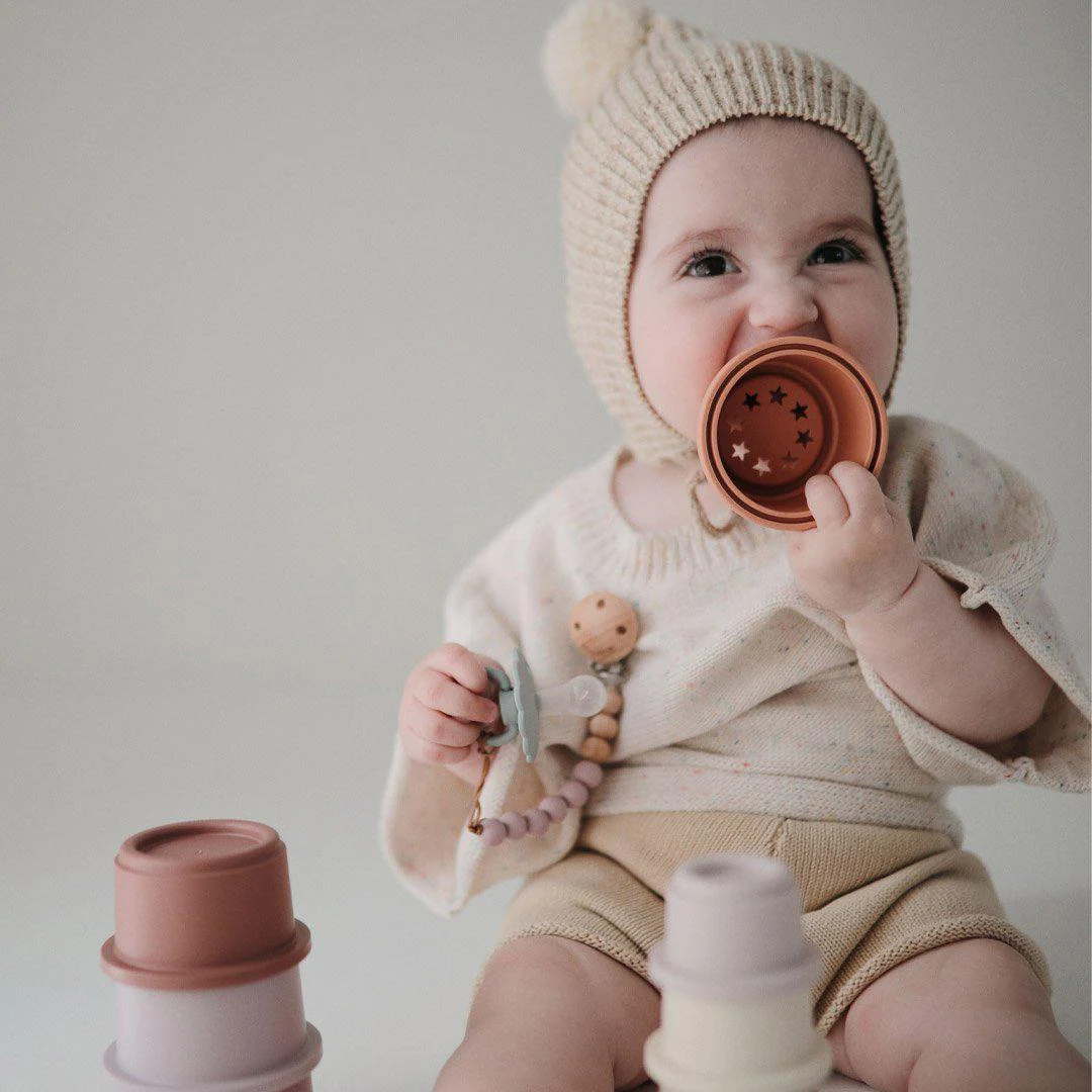 Mushie Stacking Cups Toy - Petal - Image 3