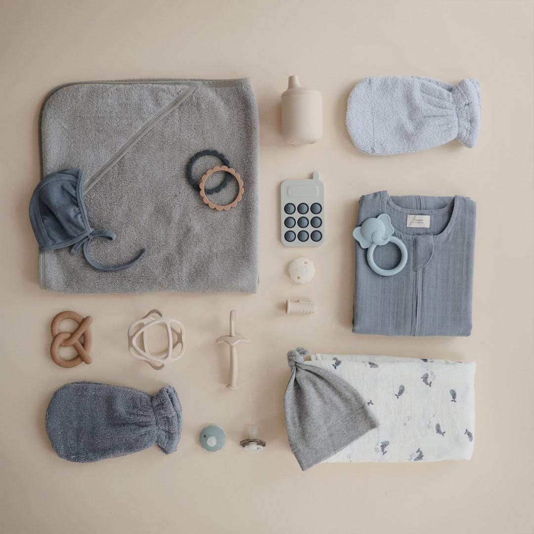 Mushie Organic Muslin Swaddle - Whales - Image 3