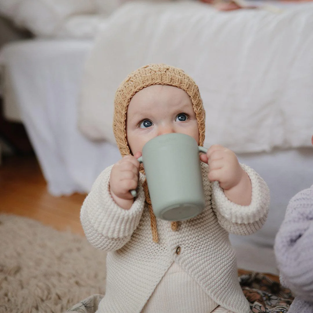 Mushie Trainer Sippy Cup  - Sage - Image 2