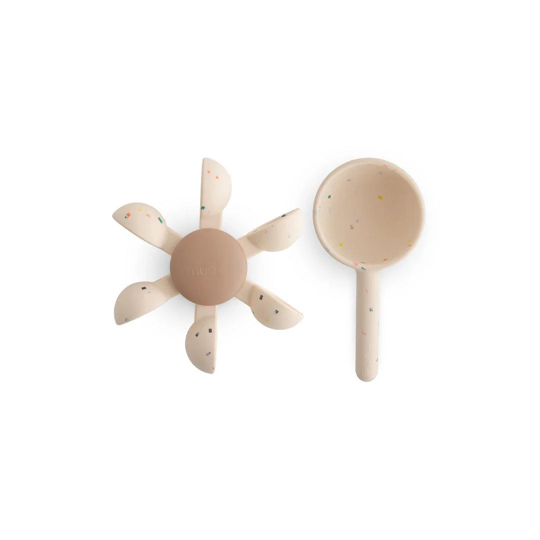 Mushie Water Wheel Bath Play Set - Cream Speckle