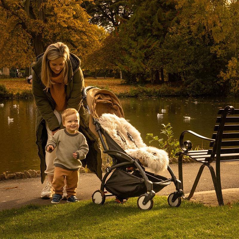 Naturally Sheepskins Deluxe Sheepskin Pram Liner - Taupe - Image 6