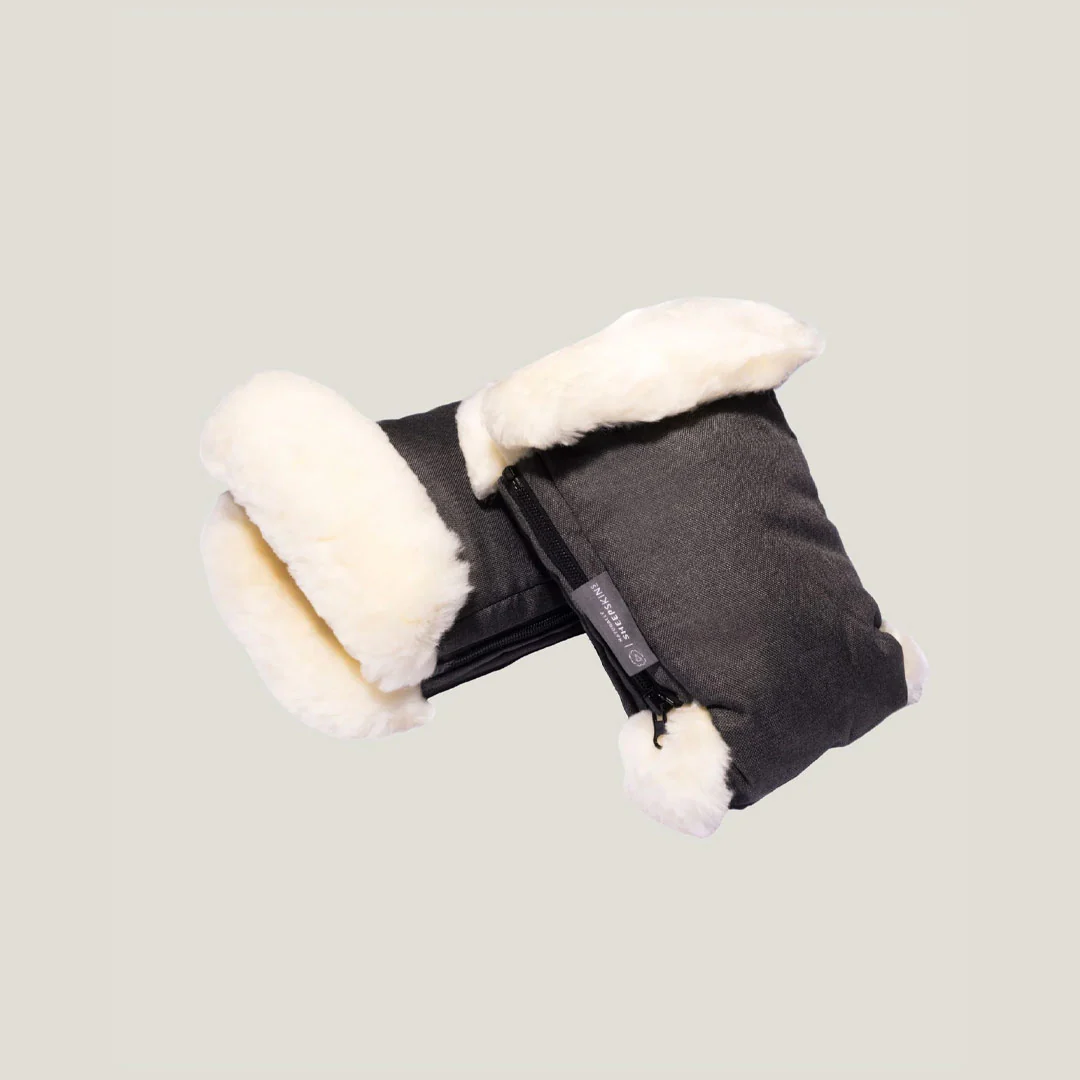 Naturally Sheepskins Stroller Hand Mittens - Charcoal Grey - Image 4