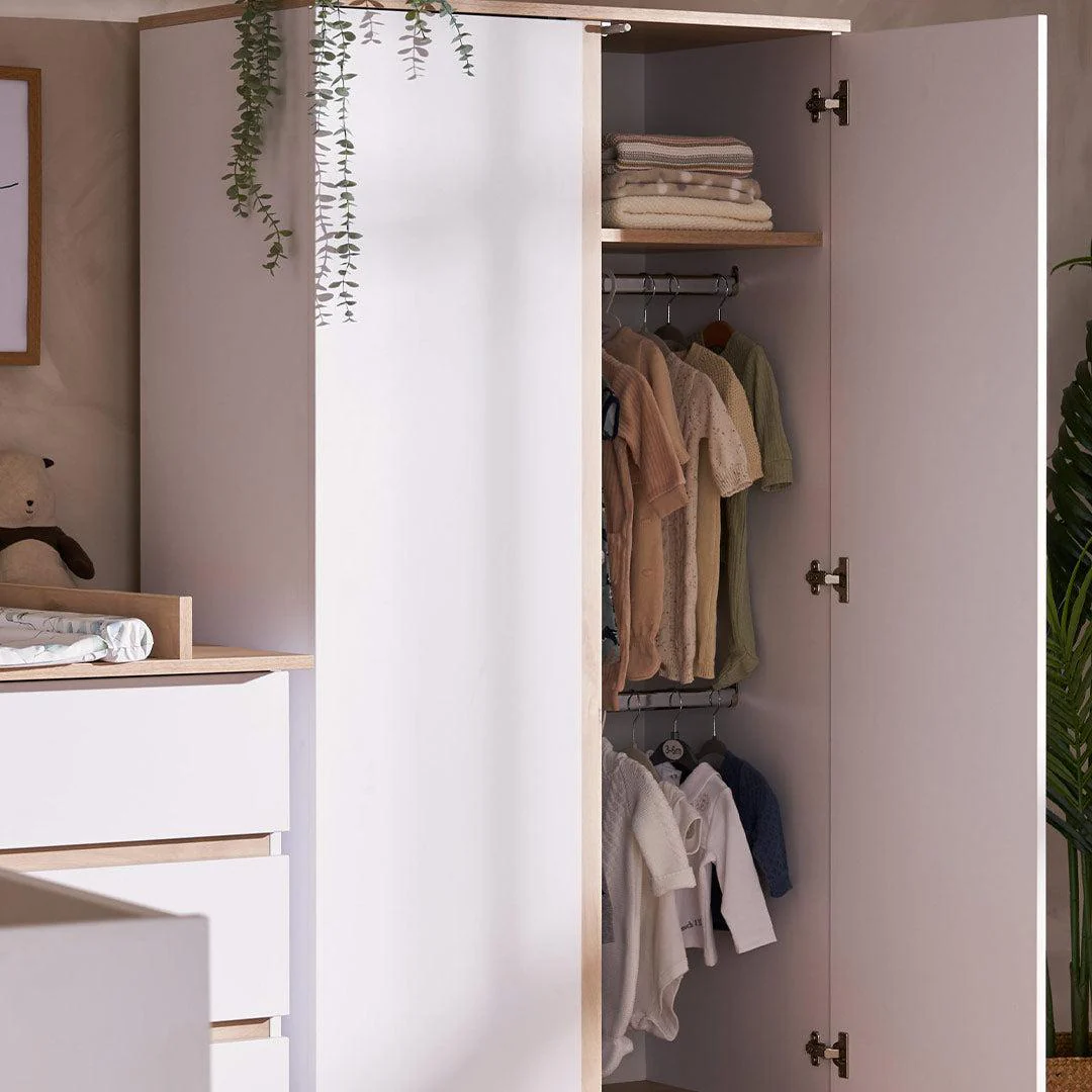 Obaby Astrid Double Wardrobe - White - Image 3