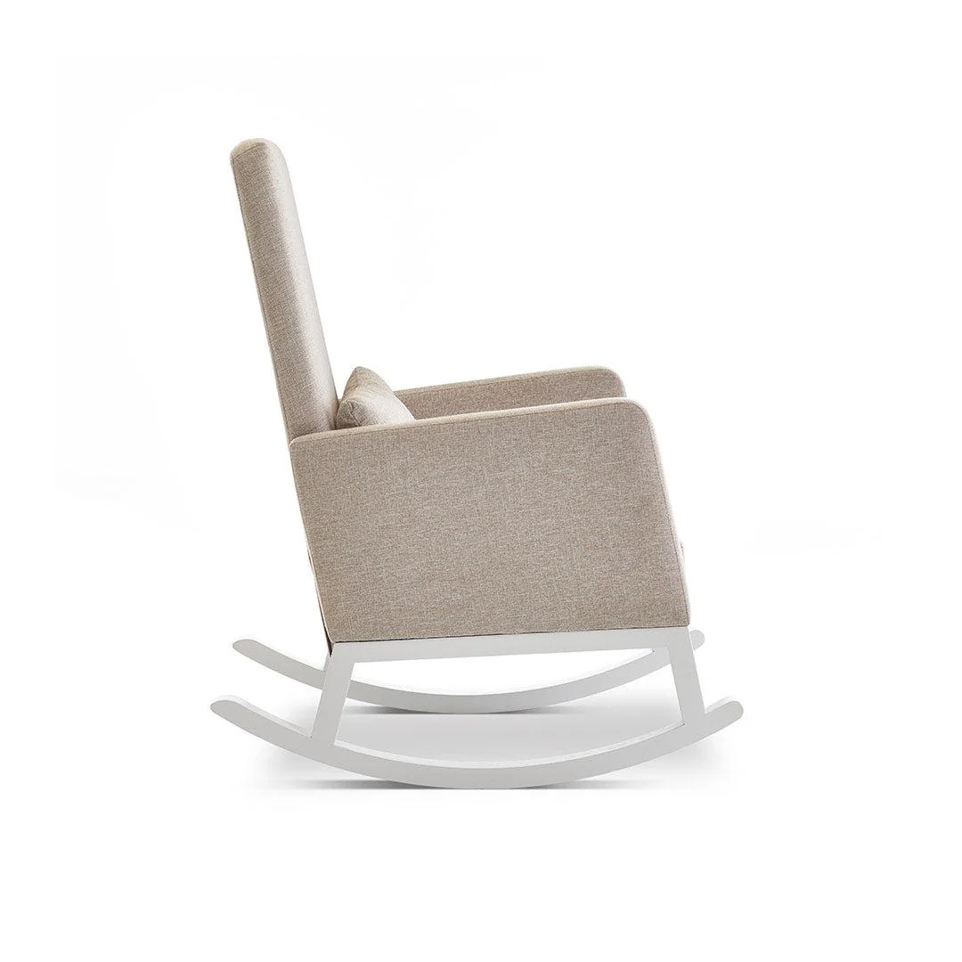 Obaby High Back Rocking Chair - White + Oatmeal - Image 3