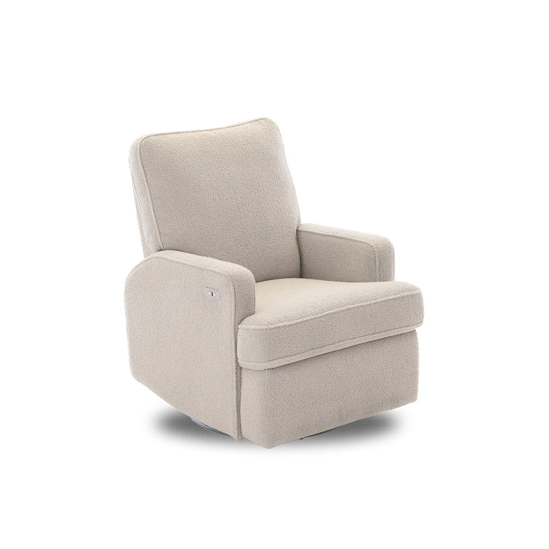 Obaby Madison Electric Recliner Chair - Teddy Fabric Ivory