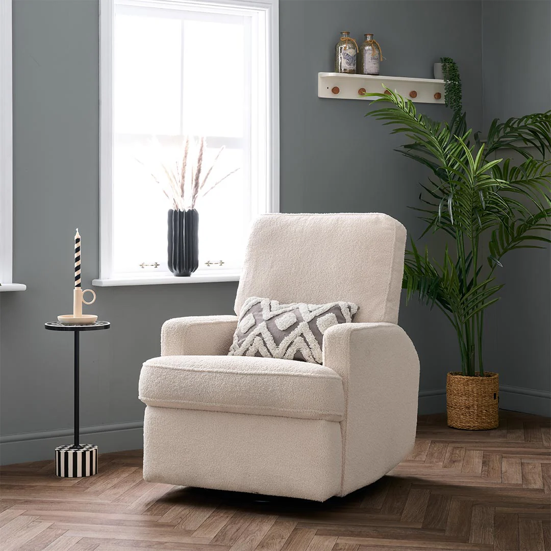 Obaby Madison Electric Recliner Chair - Teddy Fabric Ivory - Image 2