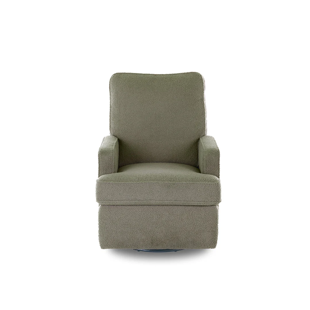 Obaby Madison Manual Recliner Chair - Teddy Fabric Olive - Image 4