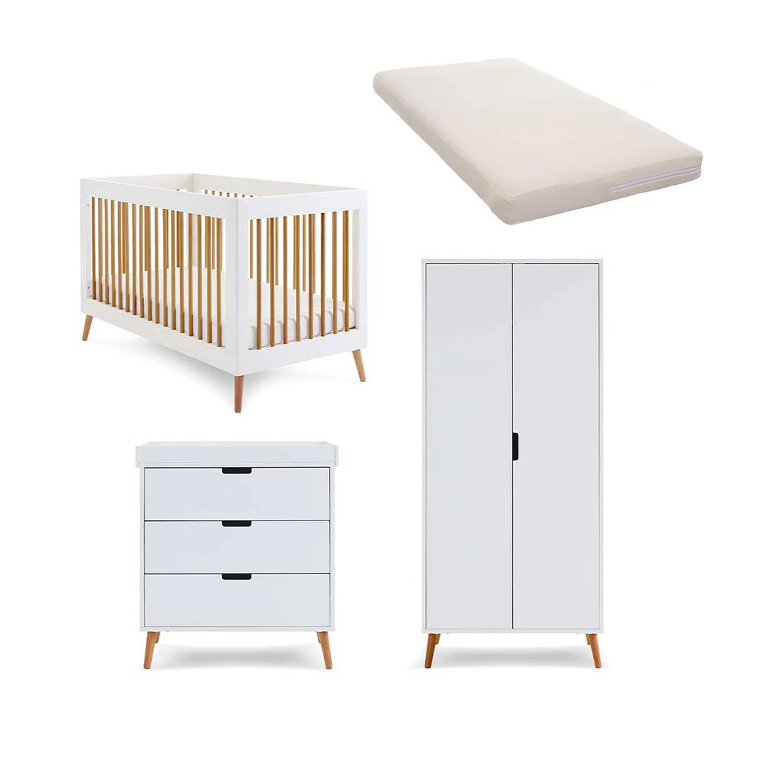 Obaby Maya 3 Piece Room Set - White + Natural - Image 4