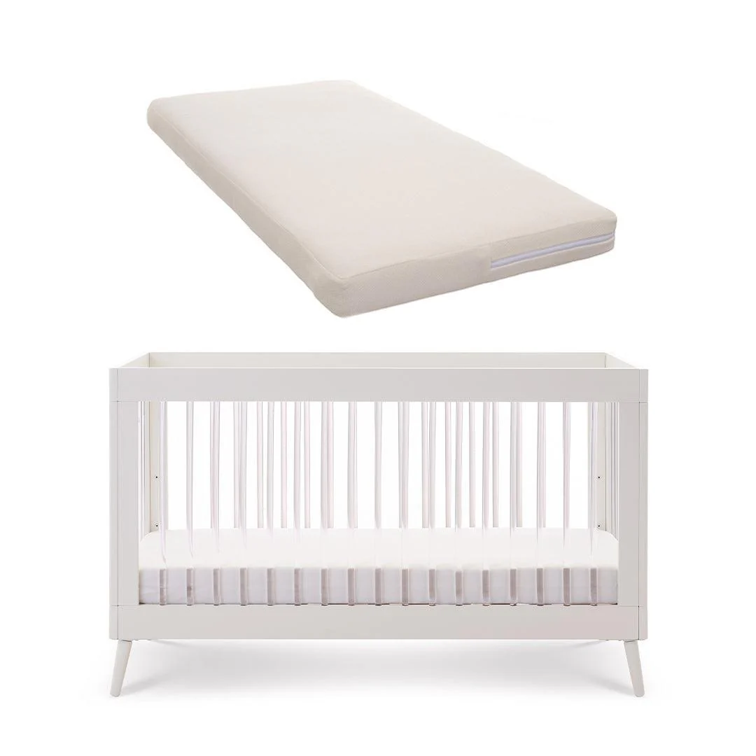Obaby Maya Cot Bed - Scandi White + Acrylic - Image 11