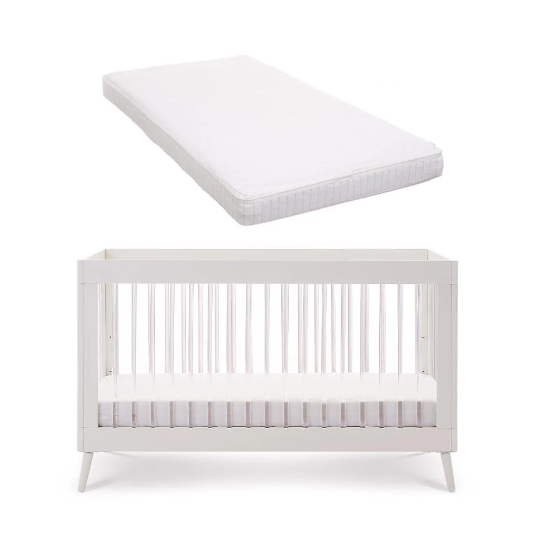Obaby Maya Cot Bed - Scandi White + Acrylic - Image 12