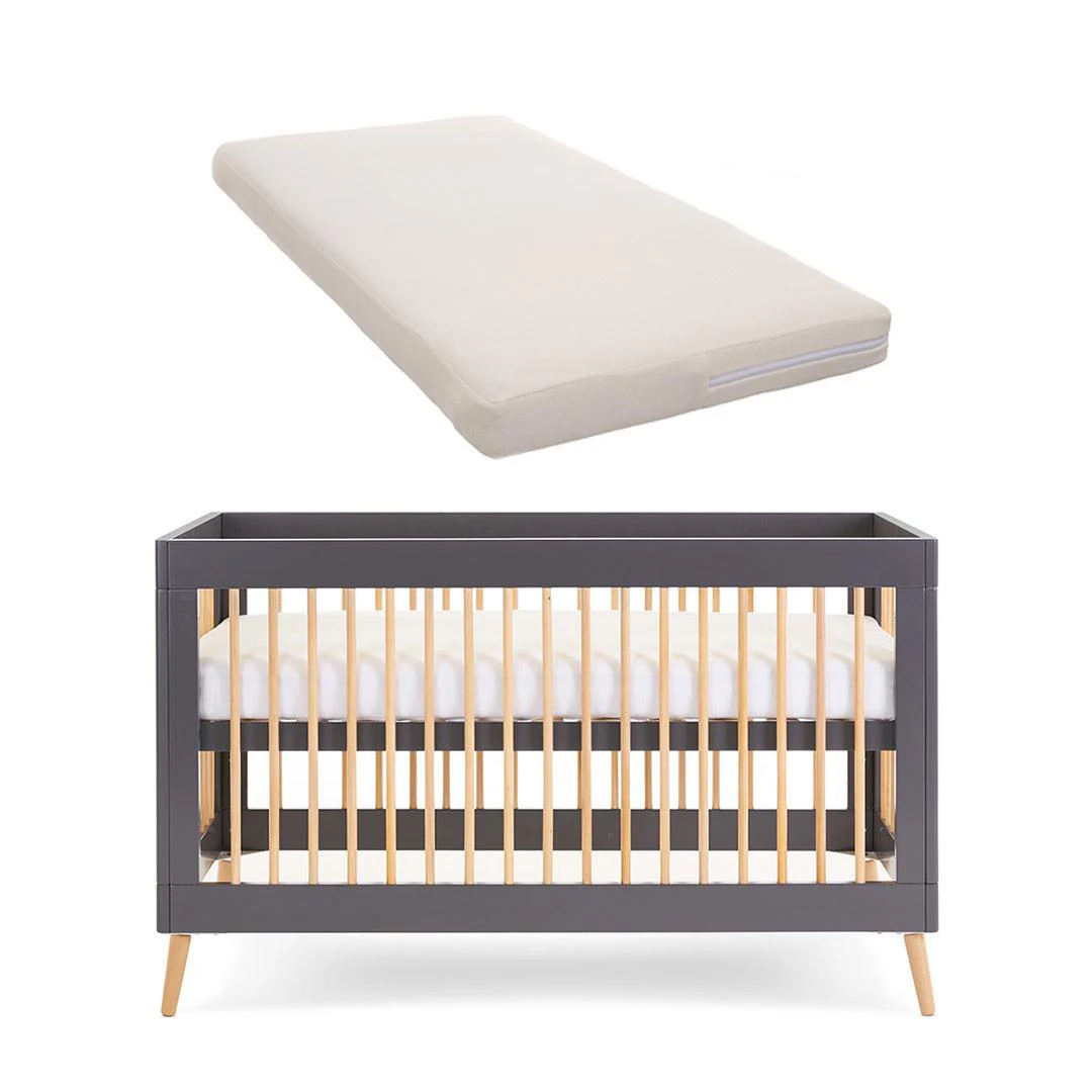 Obaby Maya Cot Bed - Slate + Natural - Image 6