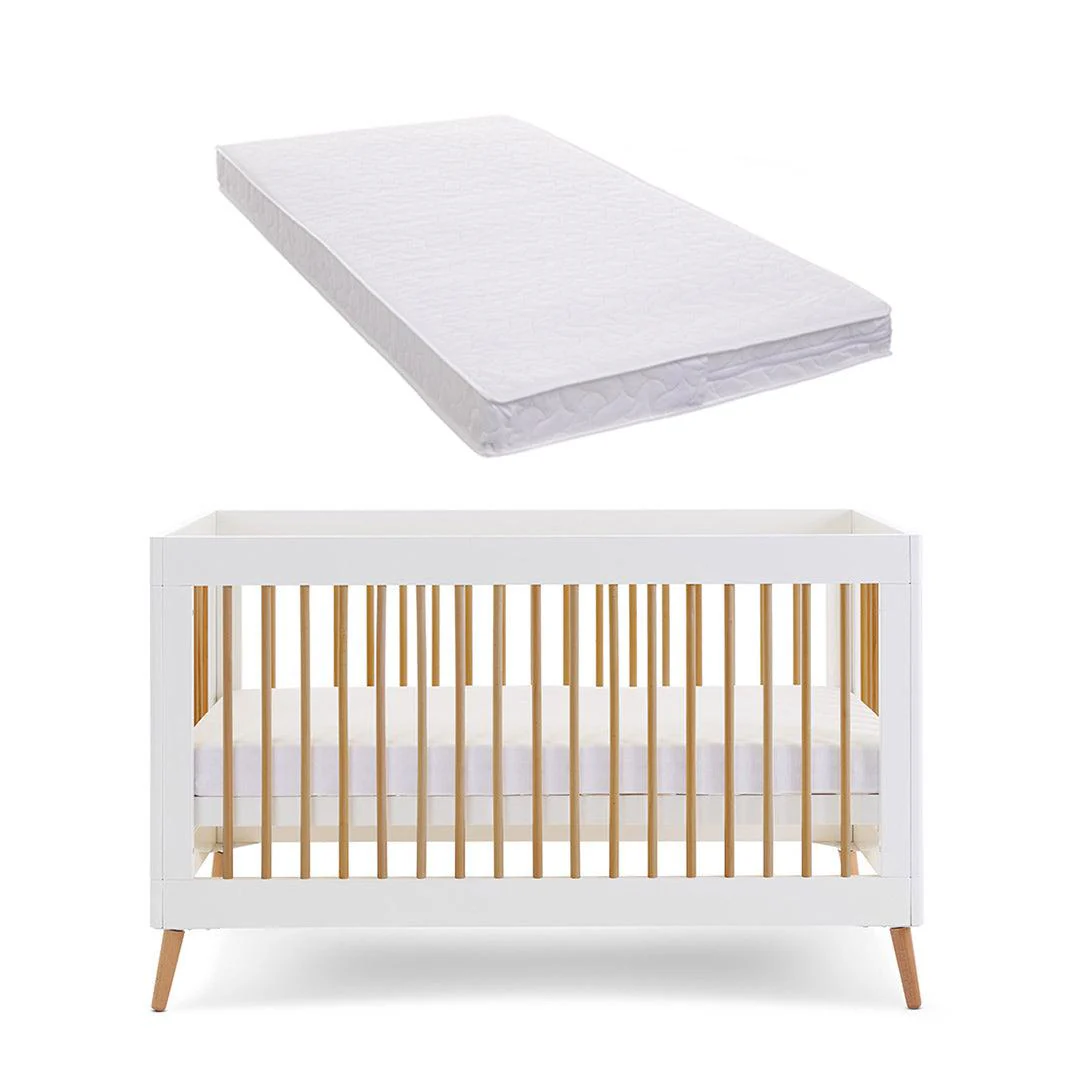Obaby Maya Cot Bed - White + Natural - Image 10