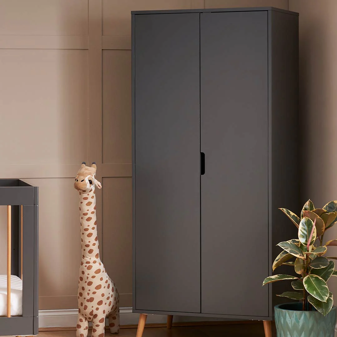 Obaby Maya Double Wardrobe - Slate + Natural - Image 2
